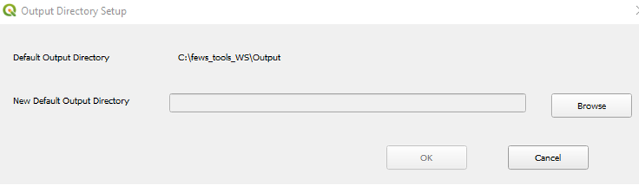The default output directory is listed.