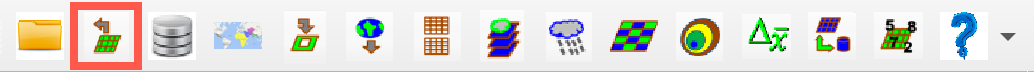 The FEWS Tools toolbar with the Output options icon highlighted.