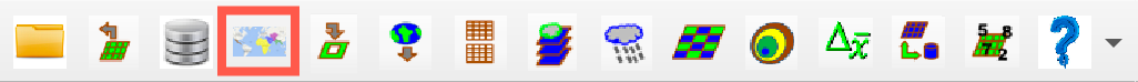 The FEWS Tools toolbar with the Add and Edit region option highlighted.