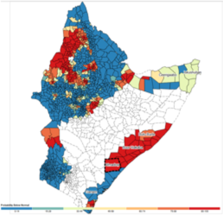 Probabilities map for the Horn of Africa.