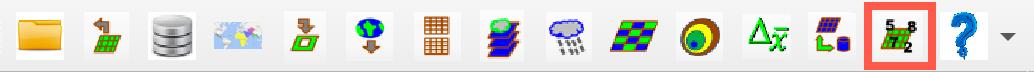 The FEWS Tools toolbar with the Extract Grid Statistics option highlighted.