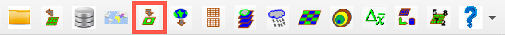 The FEWS Tools toolbar with the Import Climate Data Archives option highlighted.