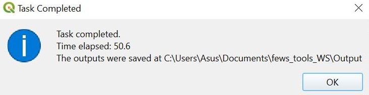 Confirmation message pop up. 